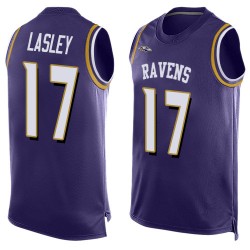 Elite Men's Jordan Lasley Purple Jersey - #17 Football Baltimore Ravens Player Name & Number Tank Top