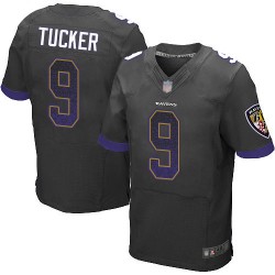 Elite Men's Justin Tucker Black Alternate Jersey - #9 Football Baltimore Ravens Drift Fashion