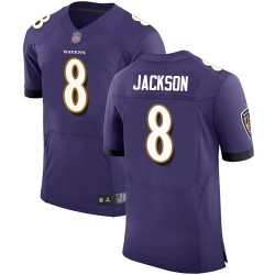 Elite Men's Lamar Jackson Purple Home Jersey - #8 Football Baltimore Ravens Vapor Untouchable
