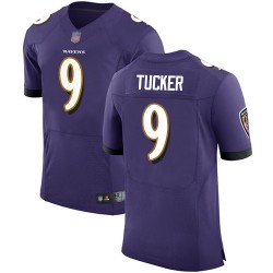 Elite Men's Justin Tucker Purple Home Jersey - #9 Football Baltimore Ravens Vapor Untouchable