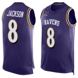 Elite Men's Lamar Jackson Purple Jersey - #8 Football Baltimore Ravens Player Name & Number Tank Top