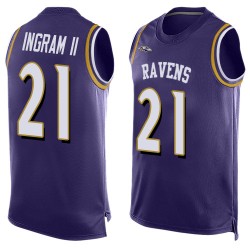 Elite Men's Mark Ingram II Purple Jersey - #21 Football Baltimore Ravens Player Name & Number Tank Top