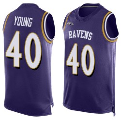 Elite Men's Kenny Young Purple Jersey - #40 Football Baltimore Ravens Player Name & Number Tank Top