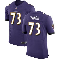 Elite Men's Marshal Yanda Purple Home Jersey - #73 Football Baltimore Ravens Vapor Untouchable
