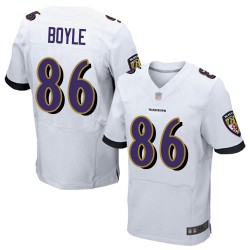Elite Men's Nick Boyle White Road Jersey - #86 Football Baltimore Ravens