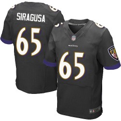 Elite Men's Nico Siragusa Black Alternate Jersey - #65 Football Baltimore Ravens