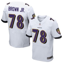 Elite Men's Orlando Brown Jr. White Road Jersey - #78 Football Baltimore Ravens