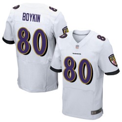 Elite Men's Miles Boykin White Road Jersey - #80 Football Baltimore Ravens