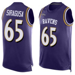 Elite Men's Nico Siragusa Purple Jersey - #65 Football Baltimore Ravens Player Name & Number Tank Top