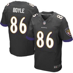Elite Men's Nick Boyle Black Alternate Jersey - #86 Football Baltimore Ravens