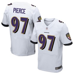 Elite Men's Michael Pierce White Road Jersey - #97 Football Baltimore Ravens