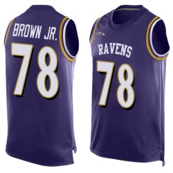 Elite Men's Orlando Brown Jr. Purple Jersey - #78 Football Baltimore Ravens Player Name & Number Tank Top