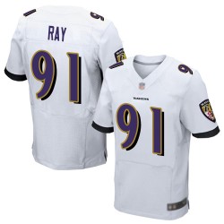 Elite Men's Shane Ray White Road Jersey - #91 Football Baltimore Ravens