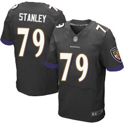 Elite Men's Ronnie Stanley Black Alternate Jersey - #79 Football Baltimore Ravens